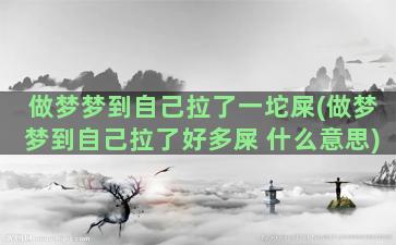 做梦梦到自己拉了一坨屎(做梦梦到自己拉了好多屎 什么意思)